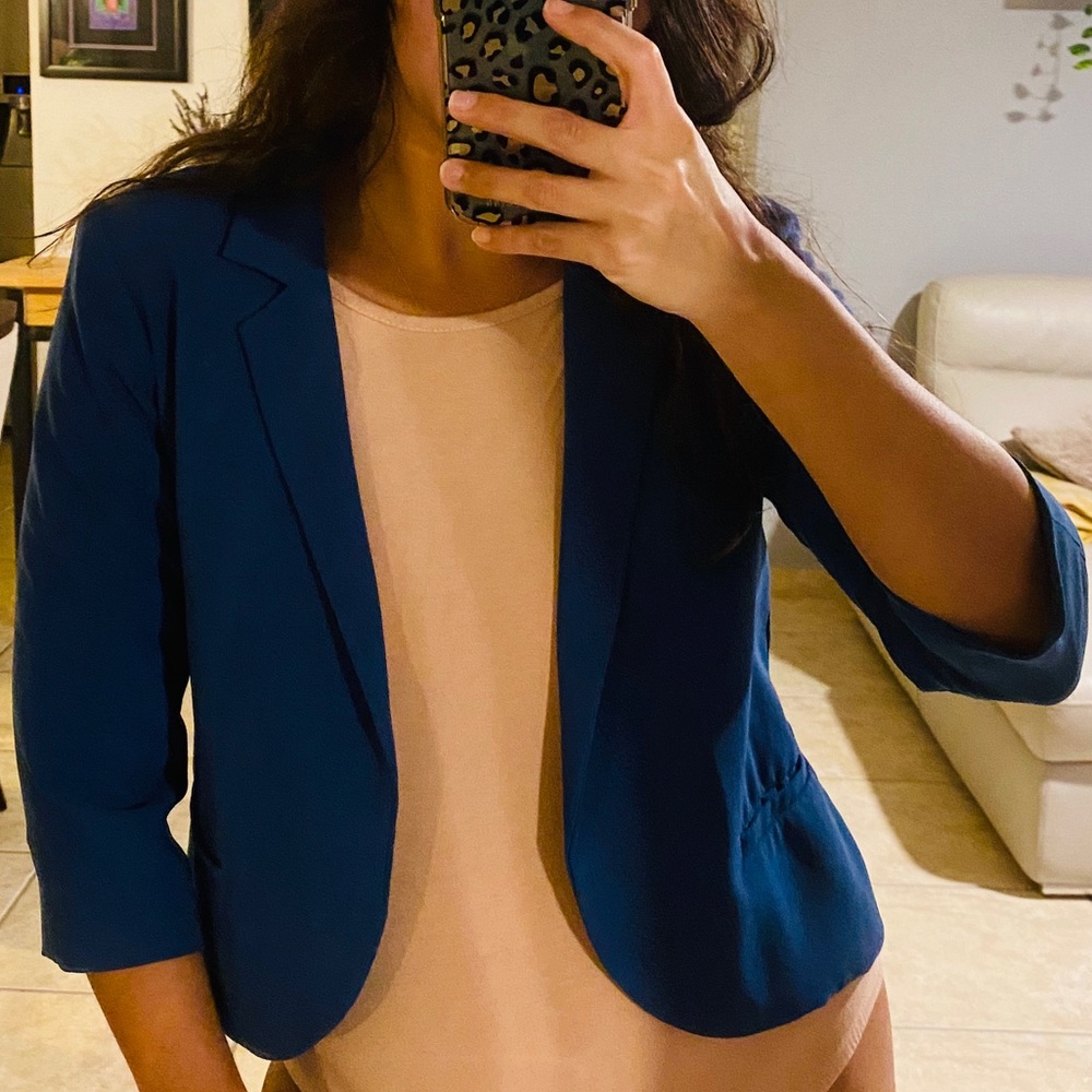 Blue Crop Blazer